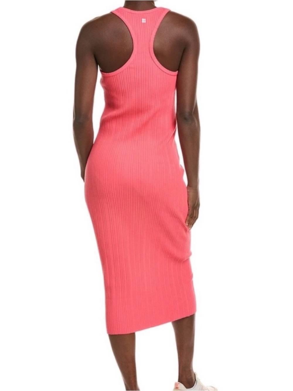 Sweaty Betty Coral Ribbed Tank Midi Dress - Picture 5 of 5